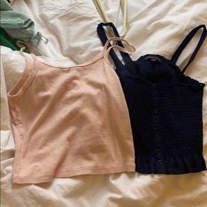 Pink and Blue Ruffled Tank Tops